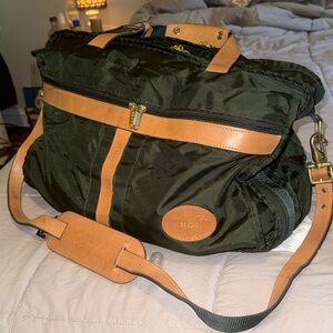 Vintage BOYT Runaways Green and Tan carry-on weekender duffel Bag